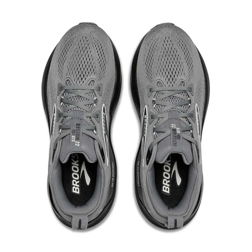 Men's Glycerin GTS 22 Running Shoe - Primer Gray/Ebony/Bluewash - Wide (2E) running backpacks foot - stability running shoes