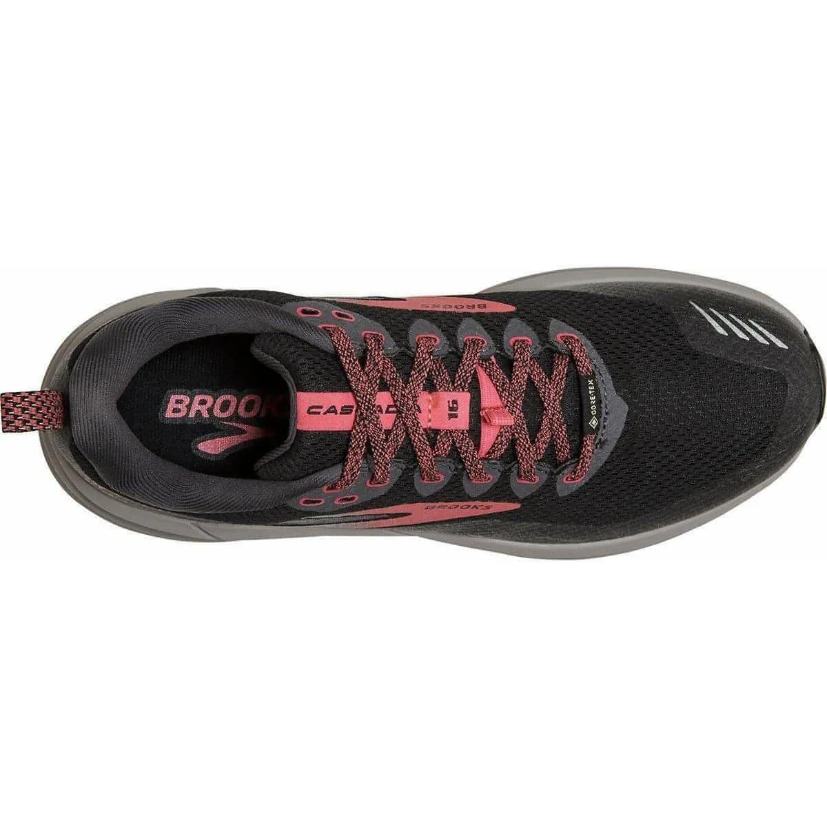 Brooks Cascadia 16 GORE-TEX Womens Trail Running Shoes - Black eco trail running shoes Weatherproof Barrier