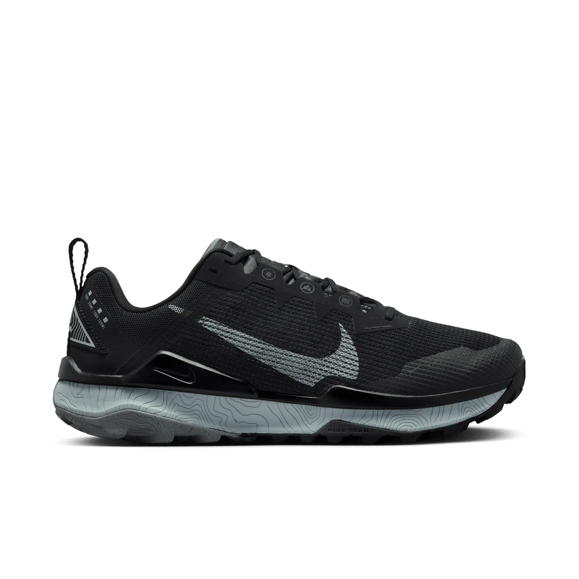 Men??s Wildhorse 8 (001 - Black/Wolf Grey/Cool Grey) Enhanced Heel Lock Stretch Gaiter Collar