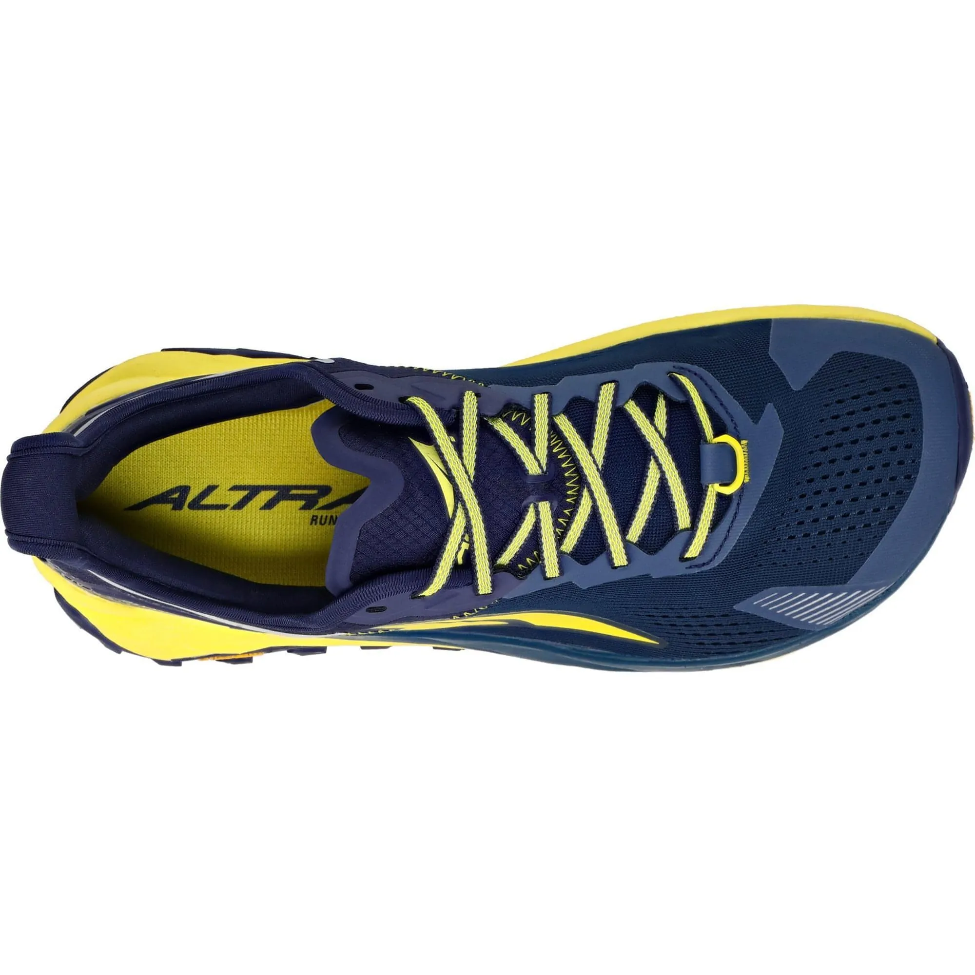 Gusseted Tongue Water Drainage Ports Altra Olympus 5 Mens Trail Running Shoes - Navy