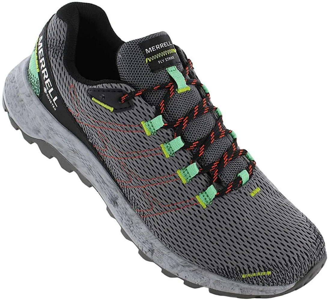 Adaptive Lacing Merrell Fly Strike GORE-TEX Mens Trail Running Shoes - Grey