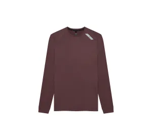 Men's Long Sleeve Tech T | Dark Taupe Ribbed collar sporty wear