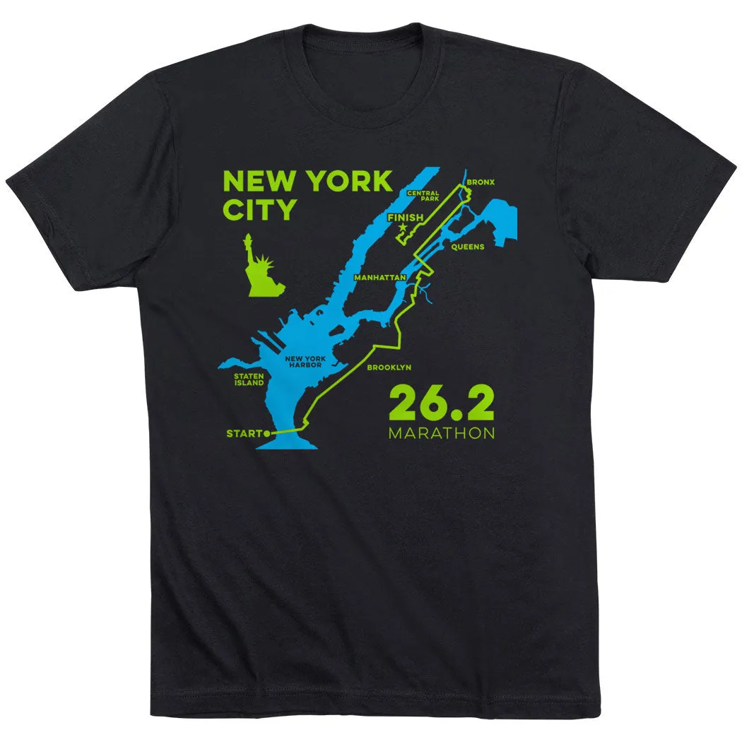sporty wear Comfy Wardrobe Running Short Sleeve T-Shirt - New York City Route