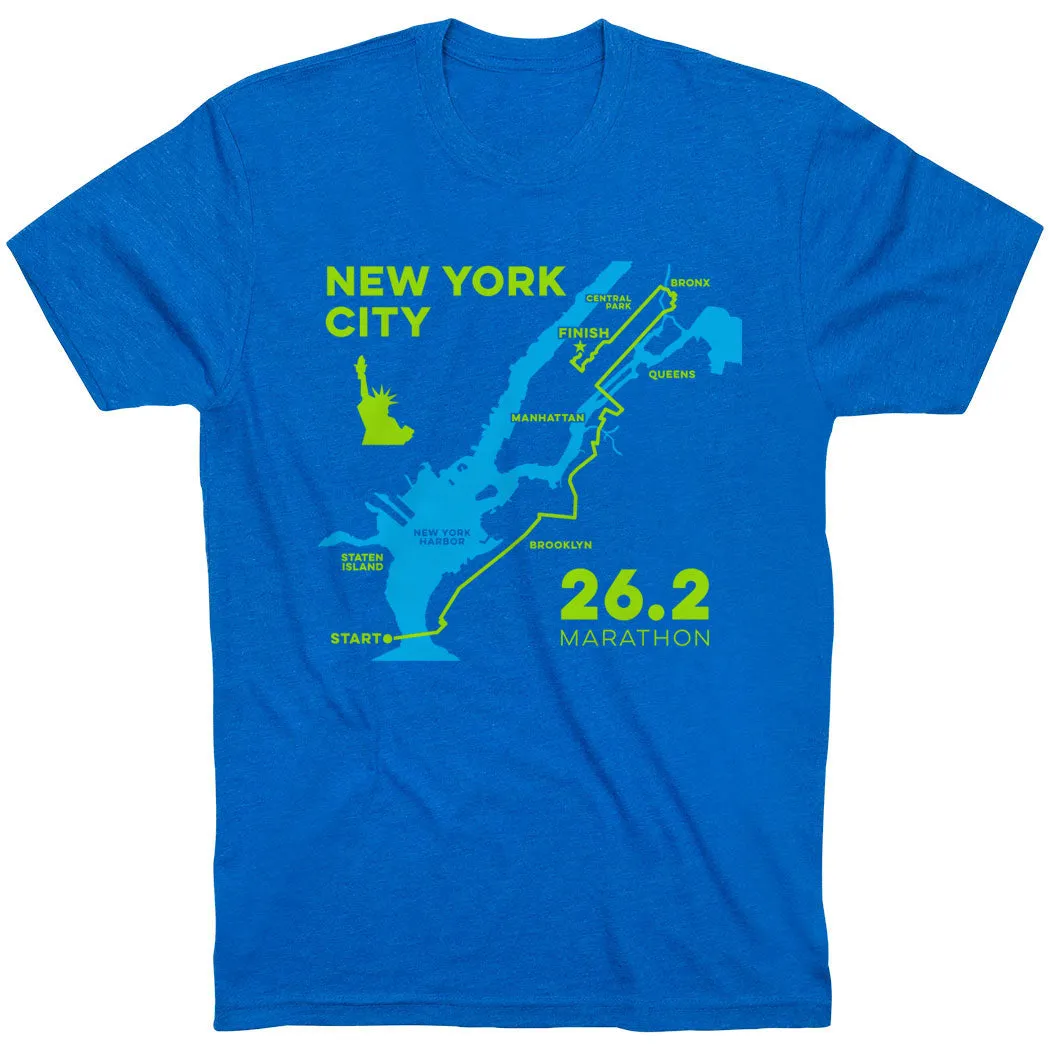 Seam Free Back Versatile Trend Running Short Sleeve T-Shirt - New York City Route