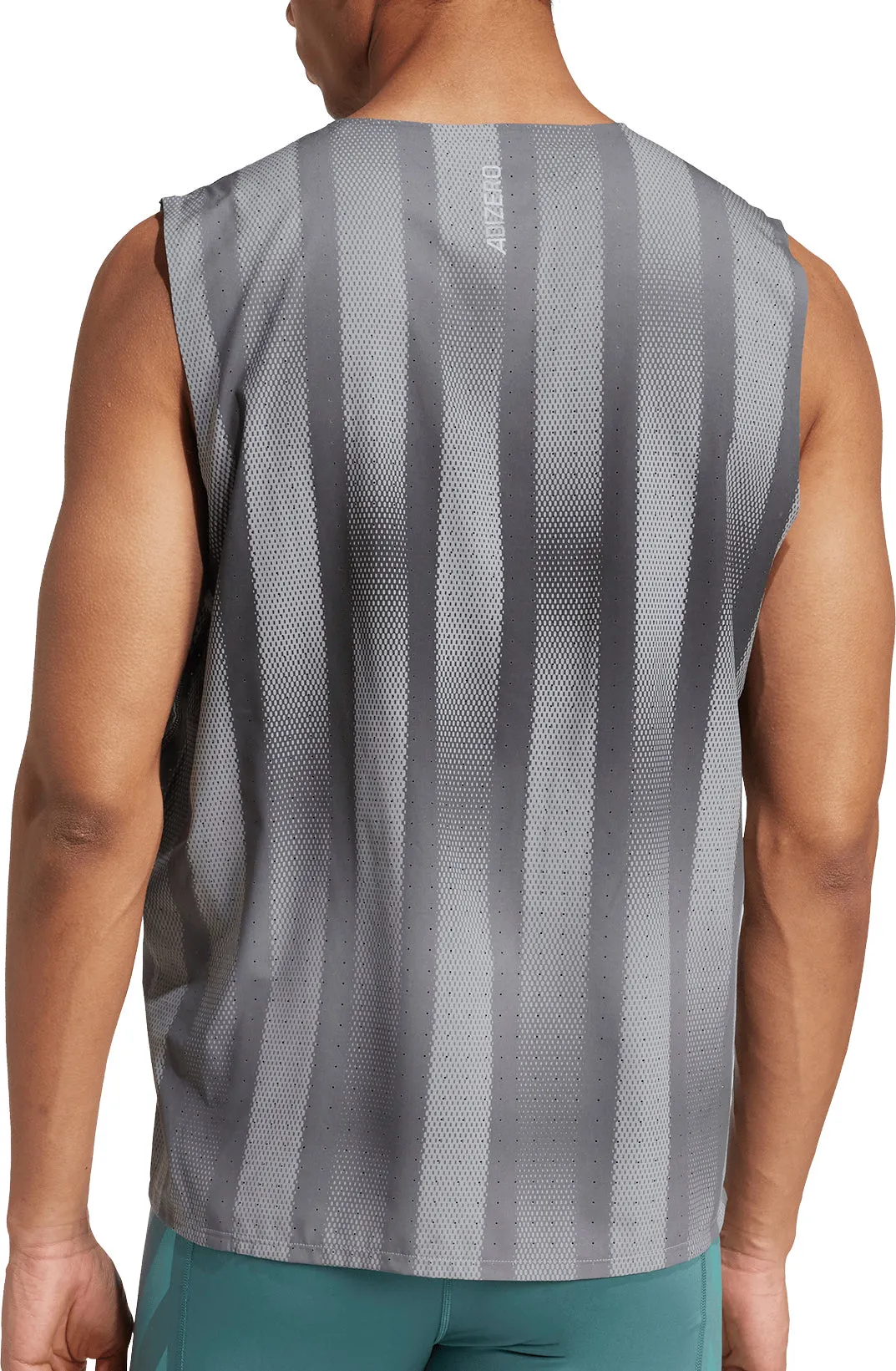 adidas Adizero Pro Mens Running Vest - Grey Ribbed Edging short term storage