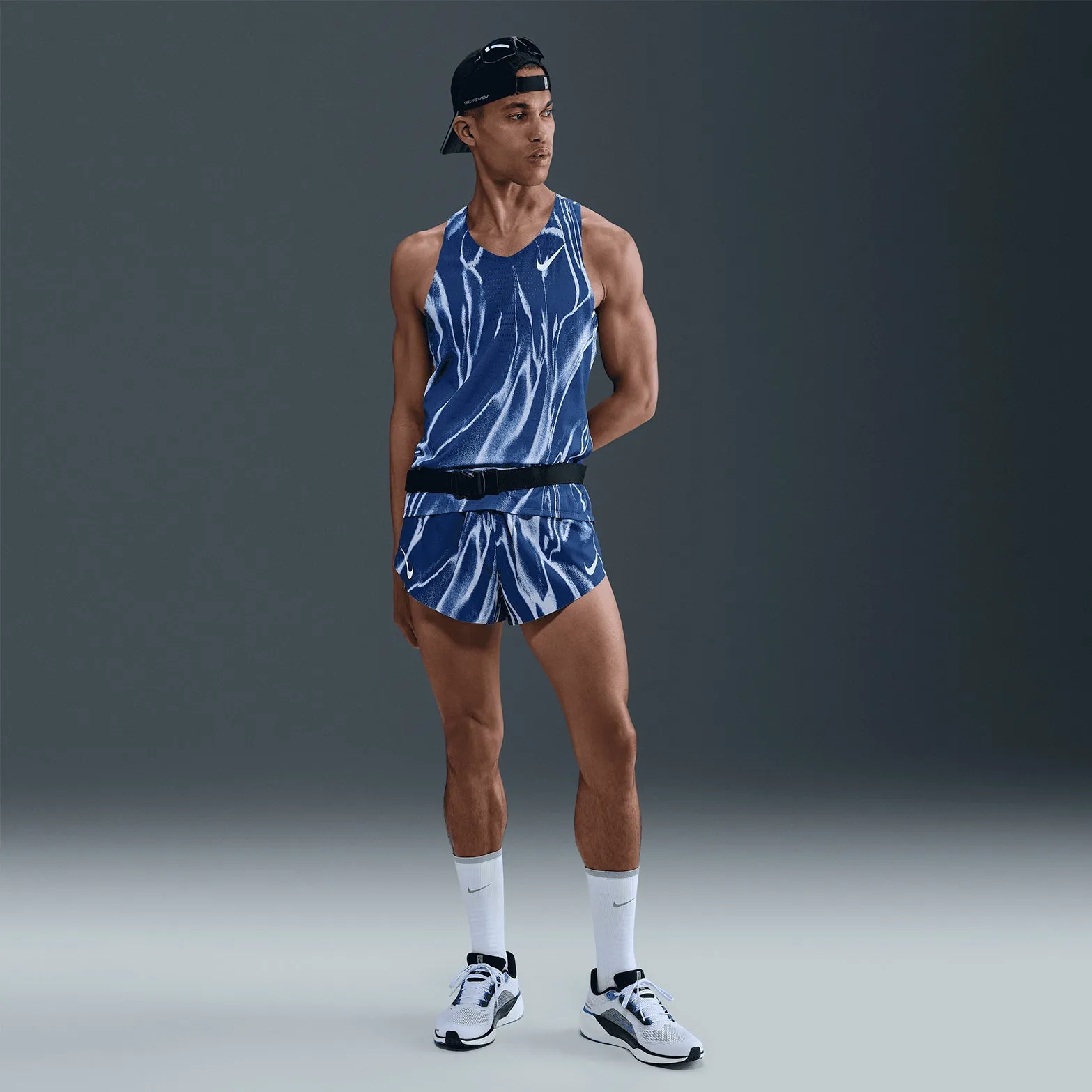 Men's Dri-FIT AeroSwift ADV Running Vest Coastal Blue / White Sensor - Equipped