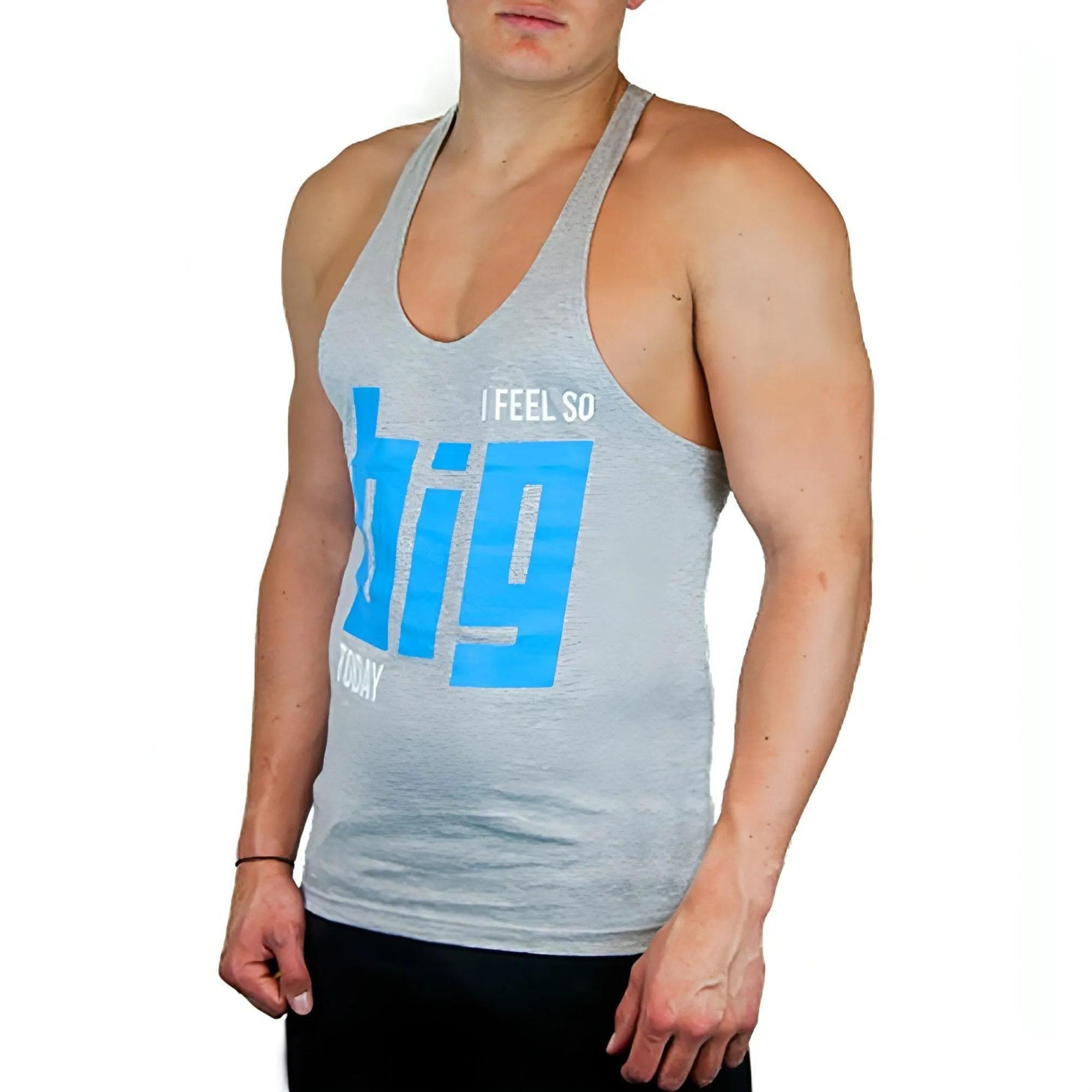 noise - reduction test passed CoreX Fitness I Feel So Big Today Stringer Mens Training Vest - Grey