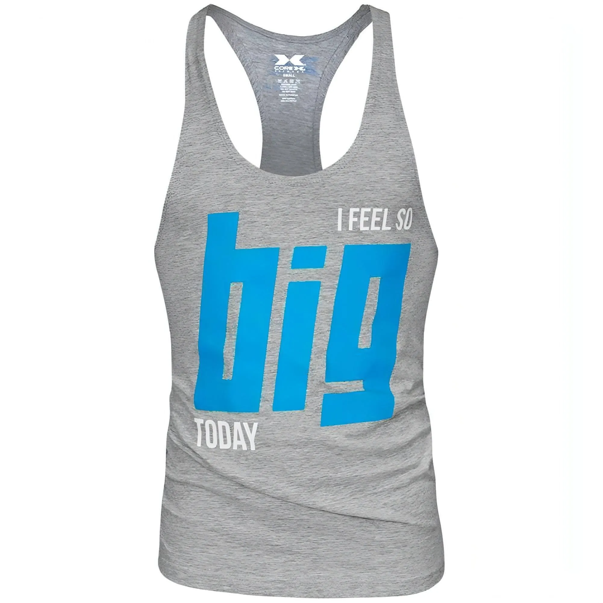 combat operation long - lasting CoreX Fitness I Feel So Big Today Stringer Mens Training Vest - Grey