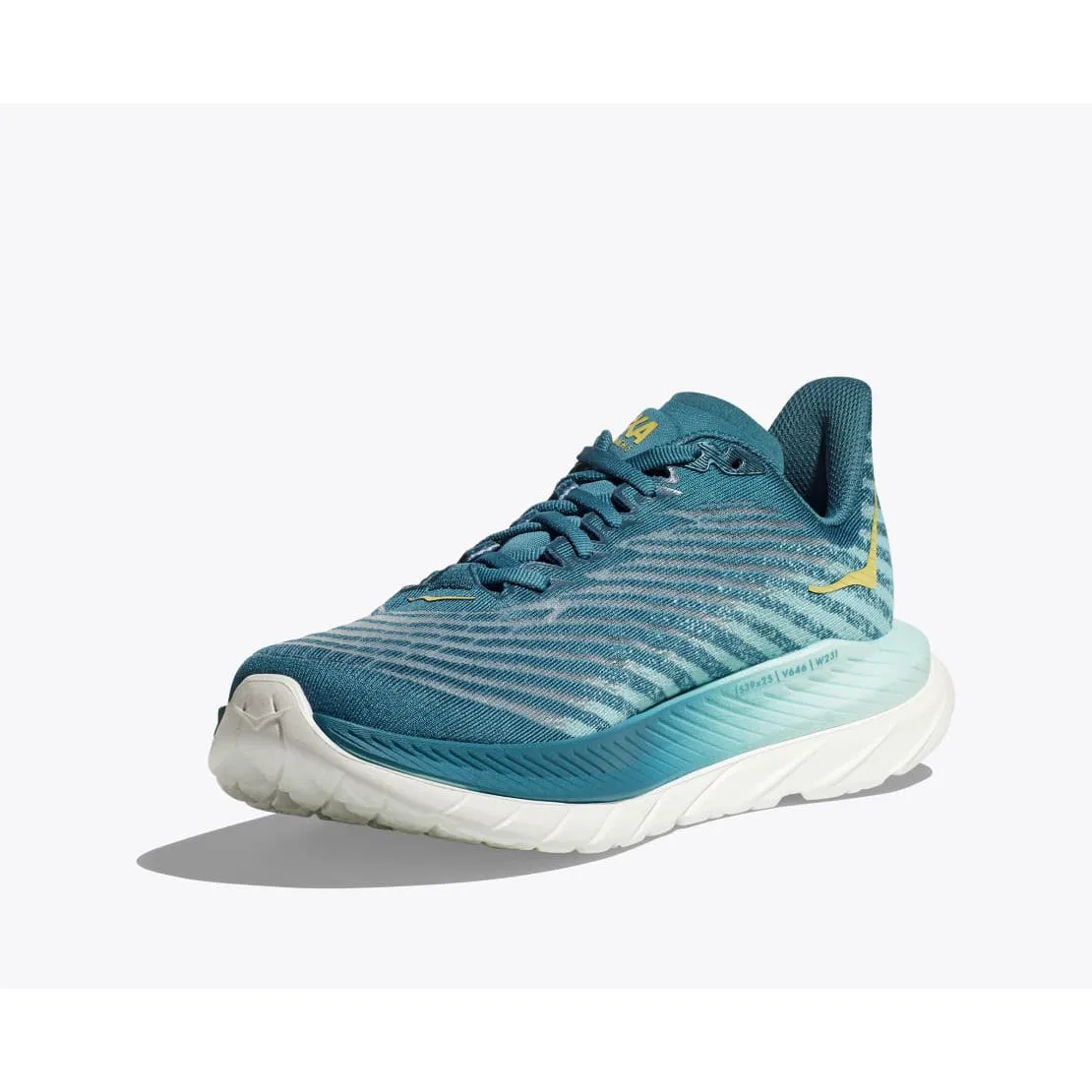 travelers' shoes Ventilation Port Design Hoka Men's Mach 5 (Bluesteel/Sunlit Ocean)