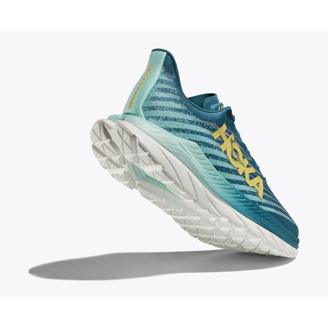 Hoka Men's Mach 5 (Bluesteel/Sunlit Ocean) city running shoe area professional runners' shoes