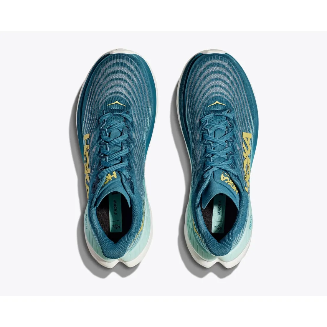comedy - themed running shoes Hoka Men's Mach 5 (Bluesteel/Sunlit Ocean)