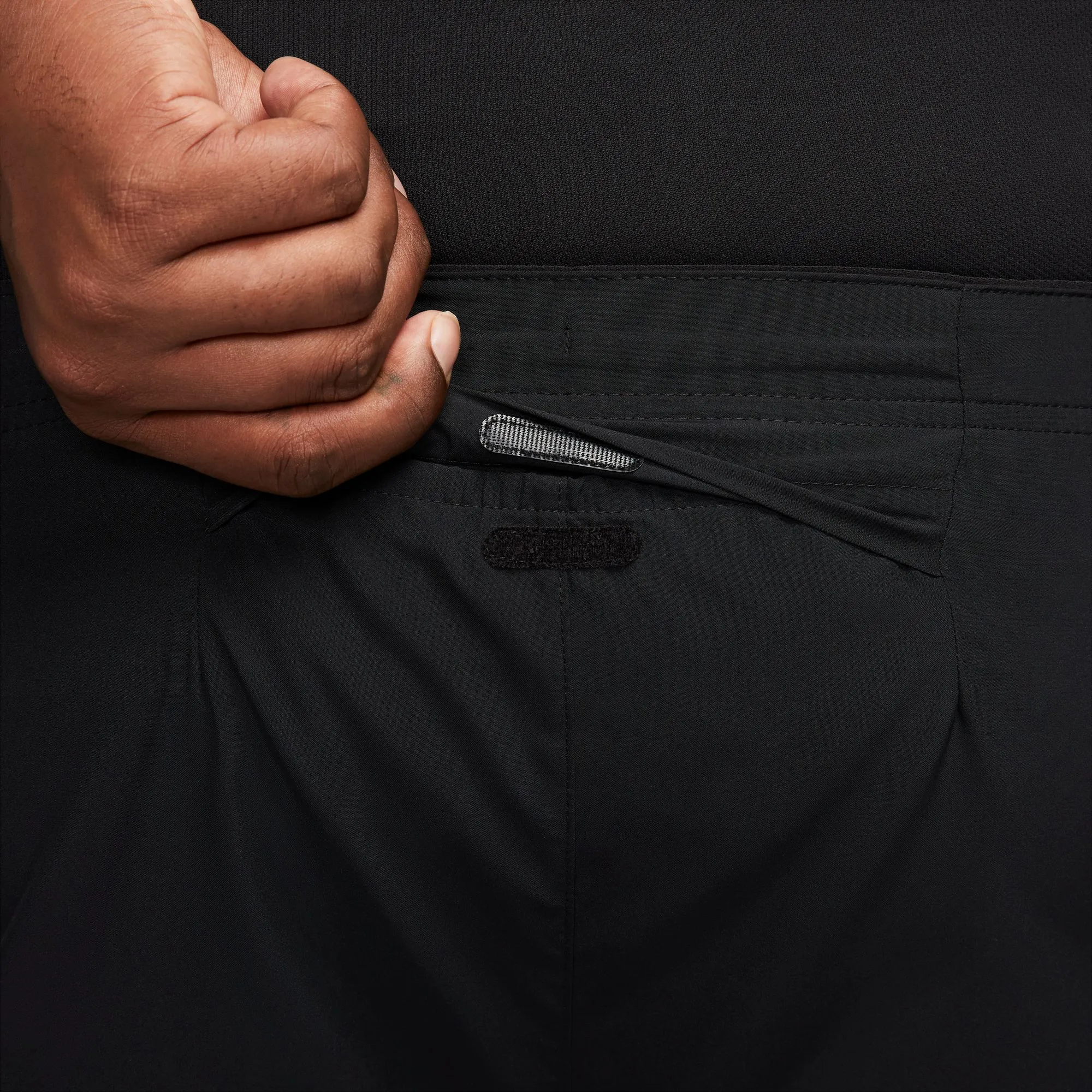 Mesh Ventilation Zones Anti-bacterial Nike Men's Dri-FIT Challenger 5 Inch Shorts Black / Black / Black