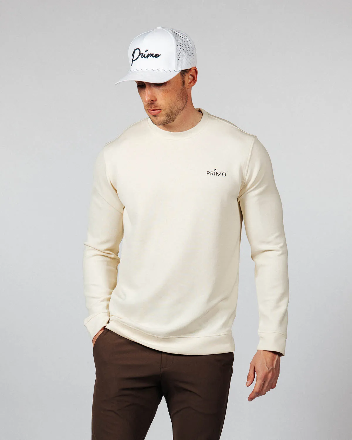 Men's Light Khaki Golf Crew Neck men