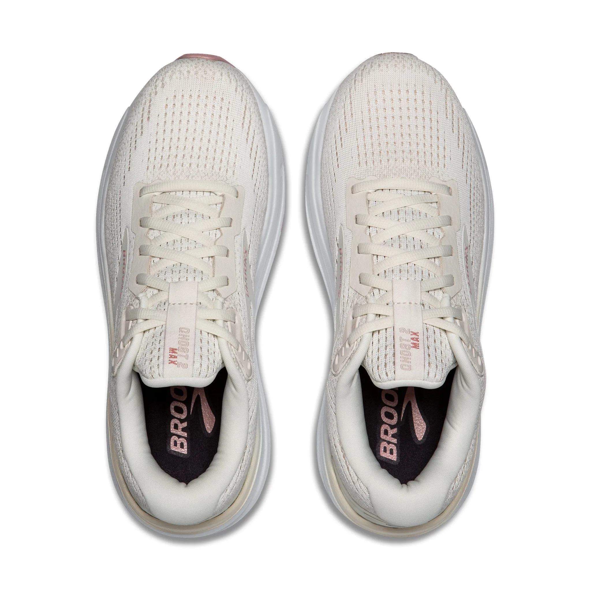 Metallic Molded Grooves Brooks Women's Ghost Max 2 Coconut Milk / Gray / Zephyr