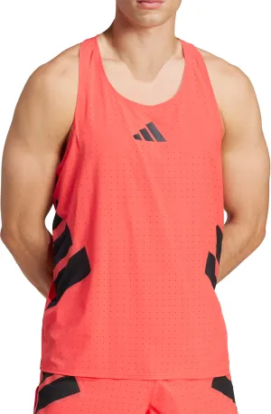 Airflow Ventilation adidas Adizero Road To Records Mens Running Vest - Red