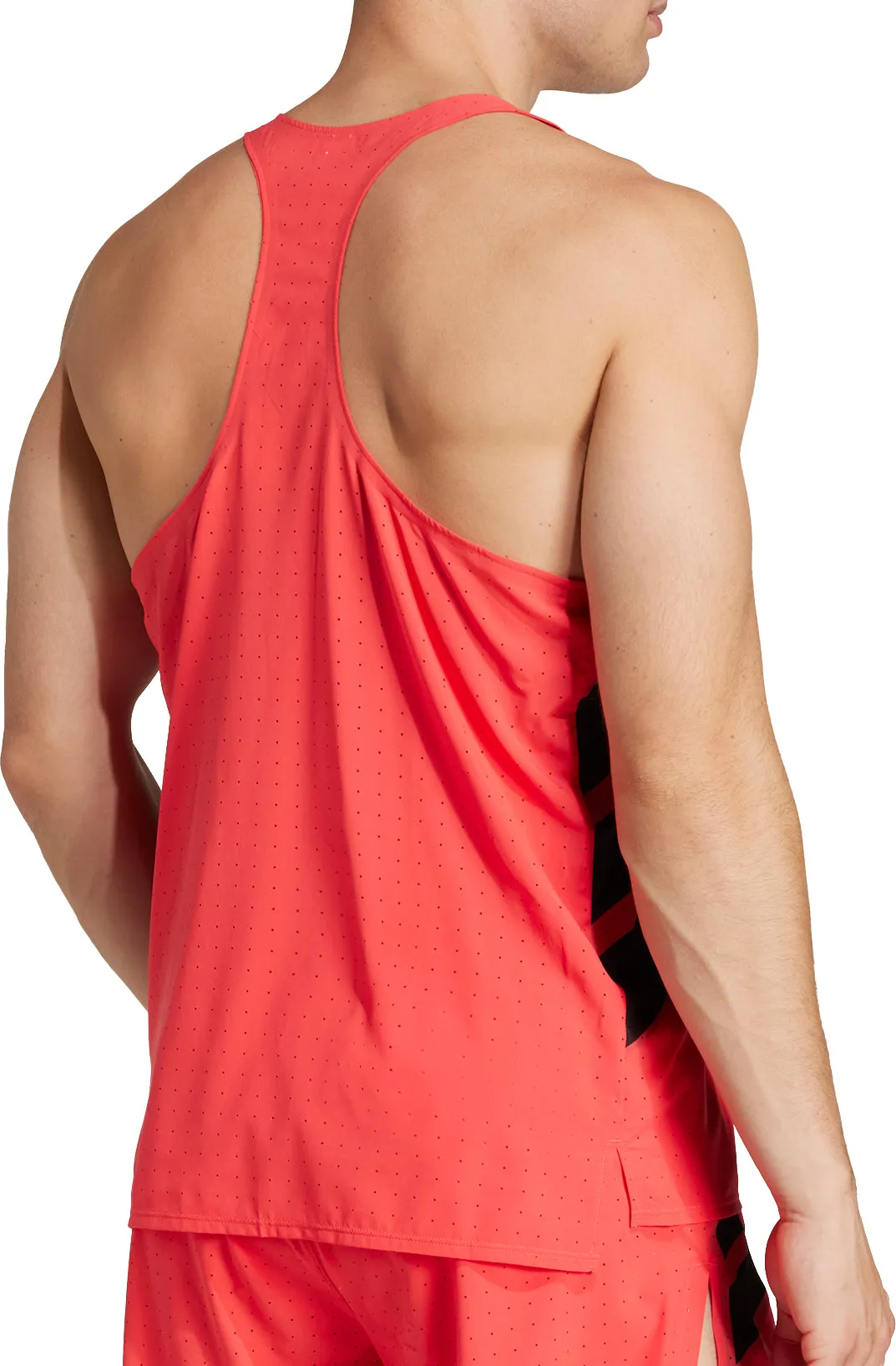 adidas Adizero Road To Records Mens Running Vest - Red Commercial - grade Anti Chafe Technology
