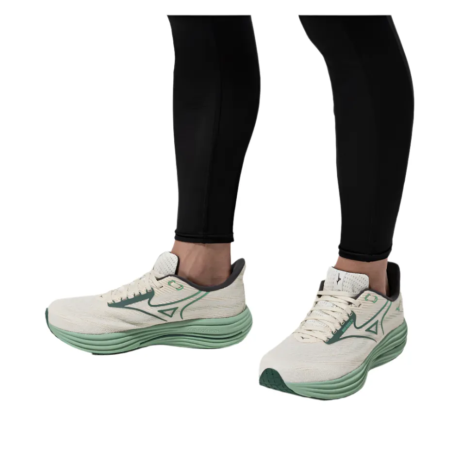 Mizuno Men's Wave Rider 29 Running Shoes in Snow White/Bistro Green/Cr??me De Menthe AW25 Thermo Fused