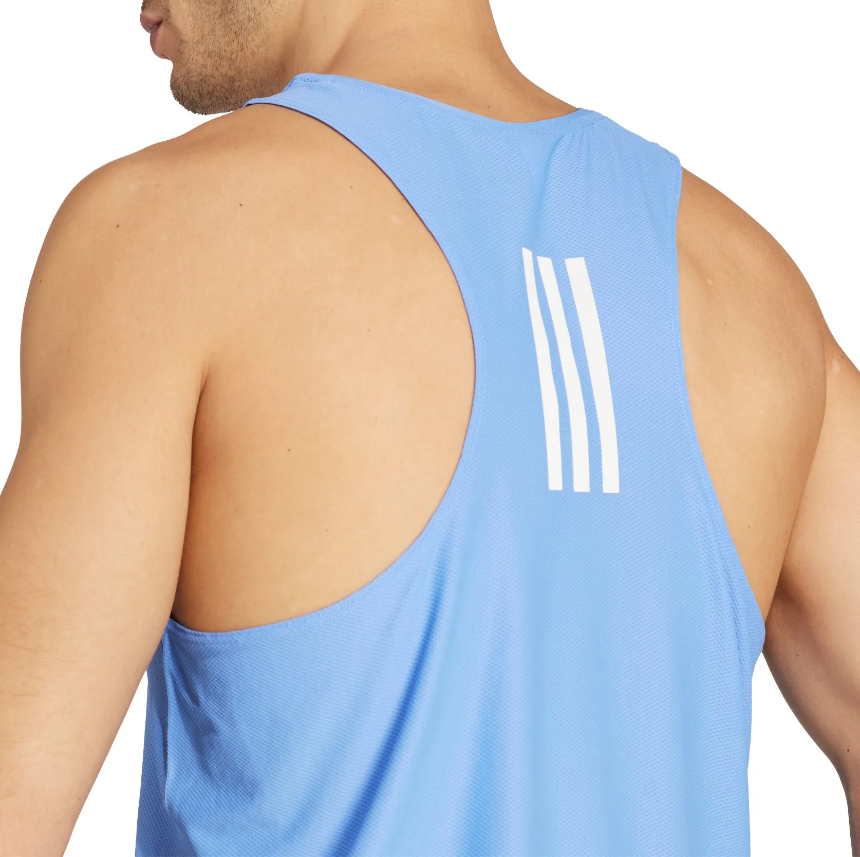 adidas Own The Run Mens Running Vest - Blue Long Comfort