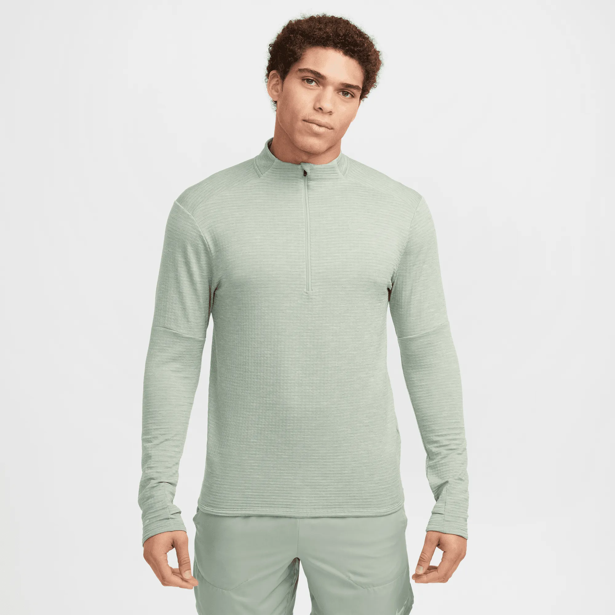 Men's Therma-FIT Nike Element Water-Repellent 1/2-Zip Running Top (370 - Jade Horizon/Reflective Silver) Easy Outfit