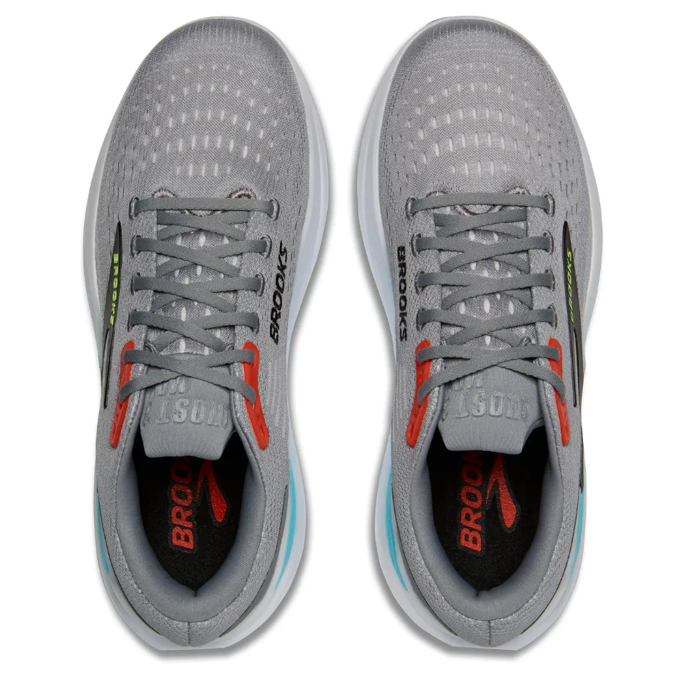 running in a canyon shoes Brooks Men's Ghost Max 3 Running Shoes in Primer Grey/Antarctica/Red AW25