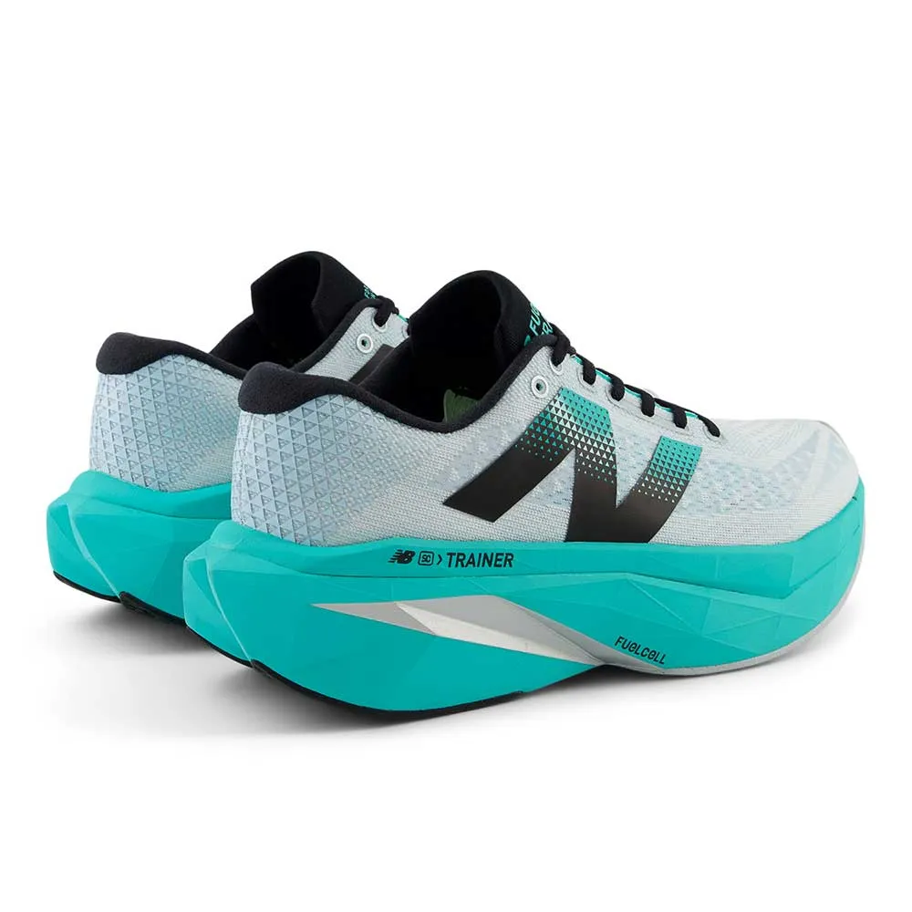 Men's FuelCell SuperComp Trainer v3 Running Shoe - White/Cyber Jade - Regular (D) Responsive sole Athletic Footwear