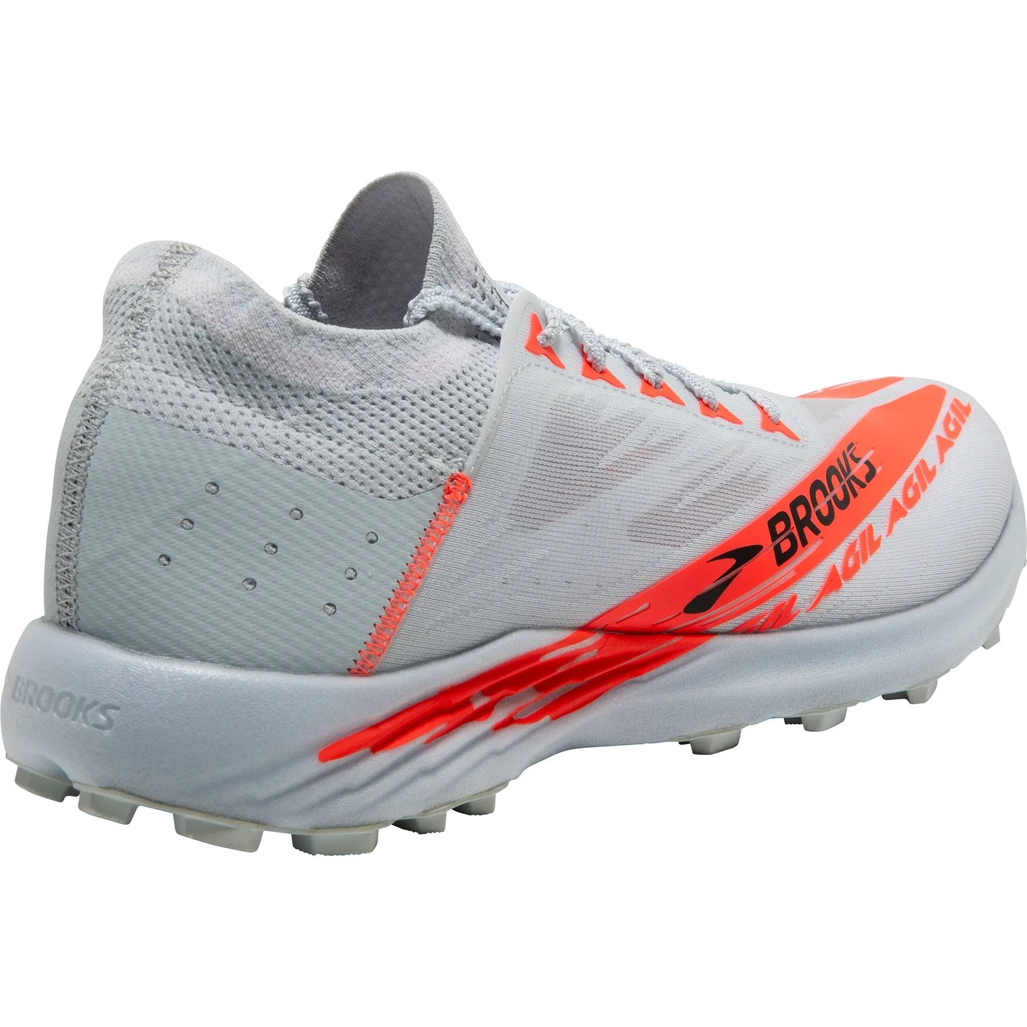Brooks Catamount Agil Trail Running Shoes - Grey Abrasion Resistant Guards Heel Counter Support