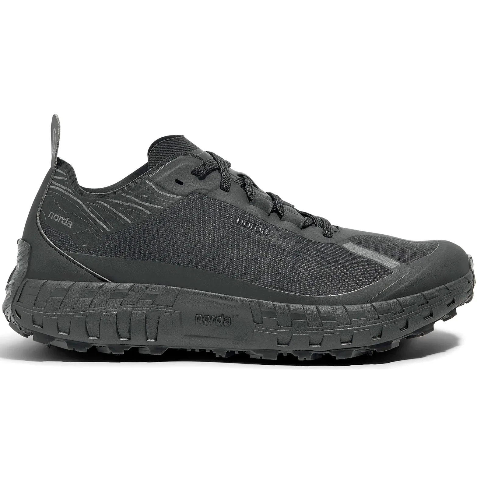 Zero Drop Platform Drainage Port Design Men's 001A Trail Running Shoes Stealth Black