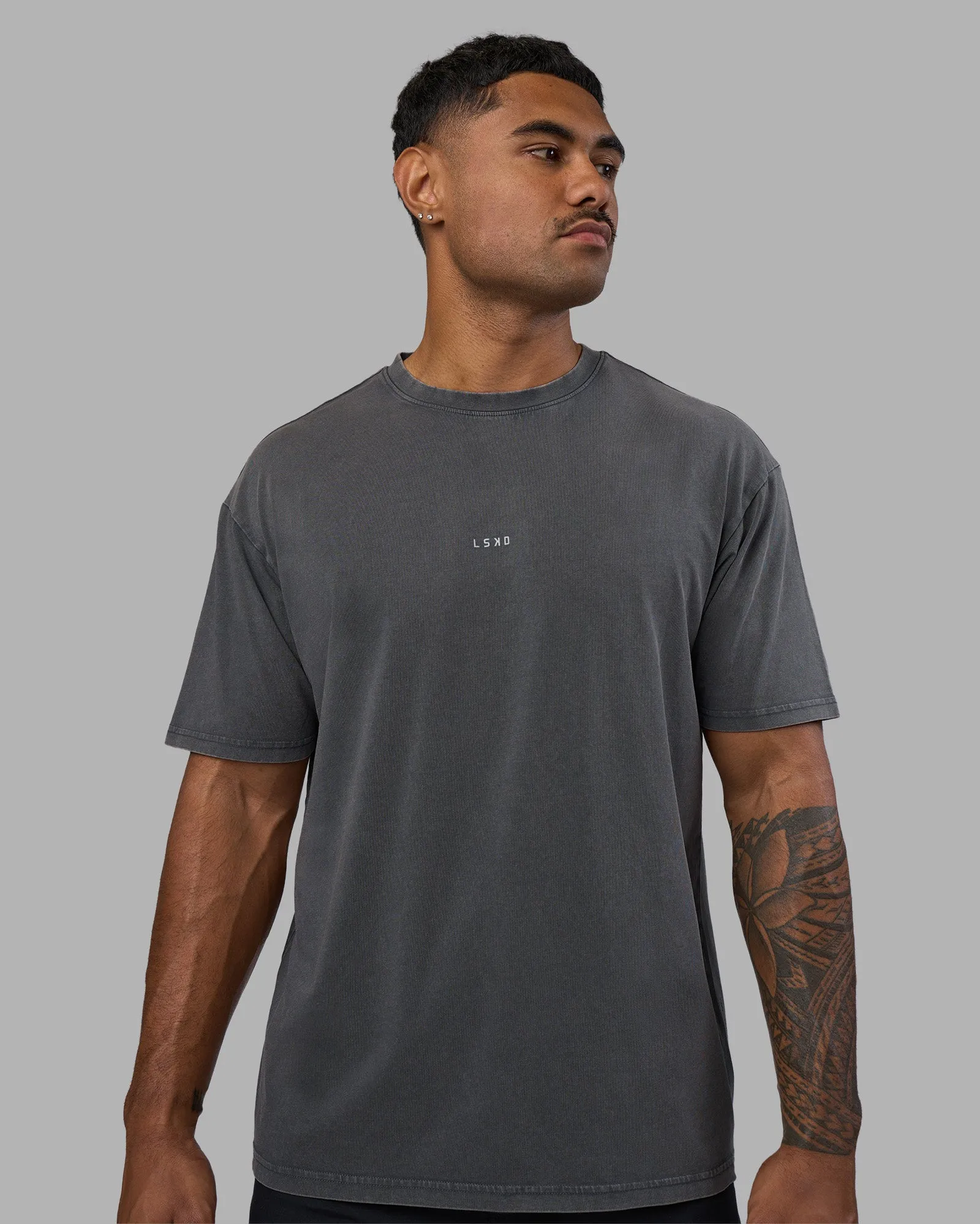 Base FLXCotton Tee Oversized - Dark Storm Washed Outdoor Trend