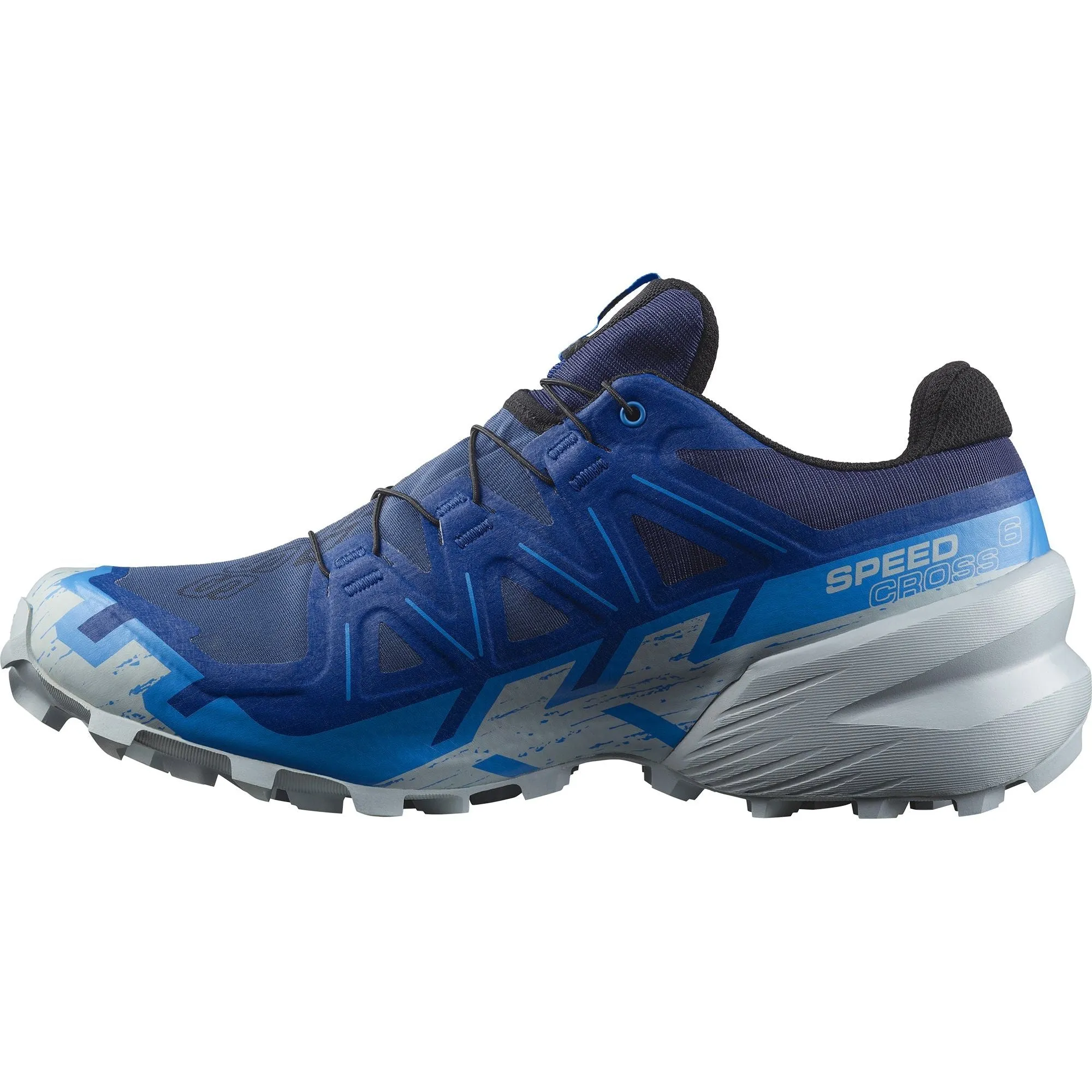 Salomon Speedcross 6 GORE-TEX Mens Trail Running Shoes - Blue outdoor enthusiast sneakers Laser Cut Perforations