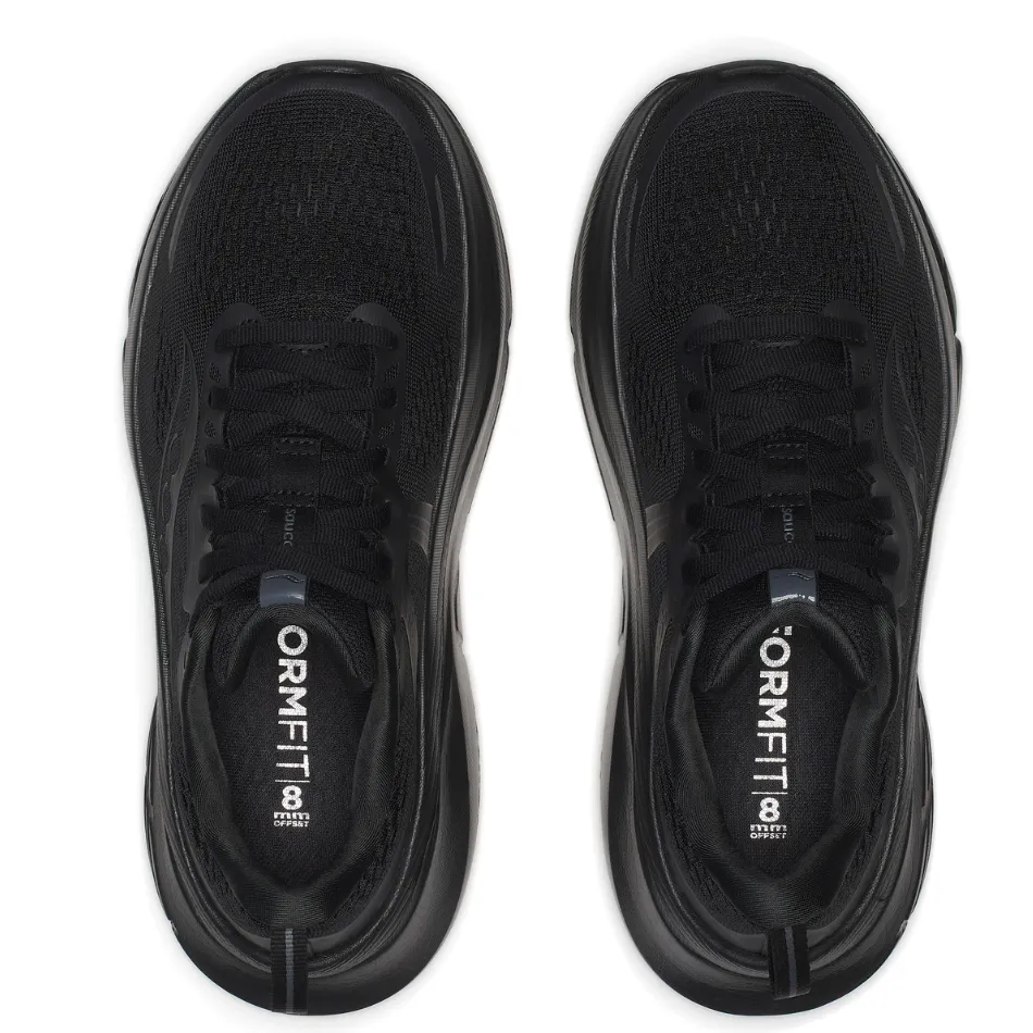 Molded Heel Enhanced Ground Contact Saucony Men's Guide 18 Running Shoes in Triple Black - Online Exclusive