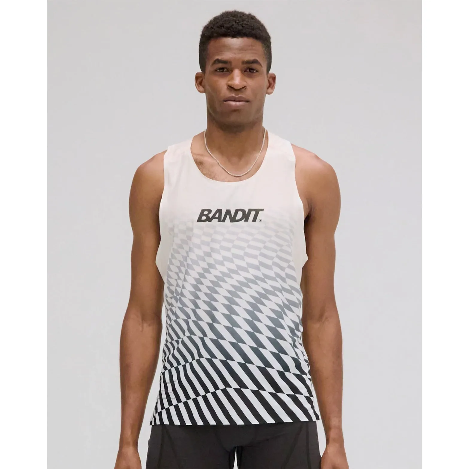 UV Protection Flexi Stretch Material Men's Drift Mosaic Racing Singlet Black / Chalk