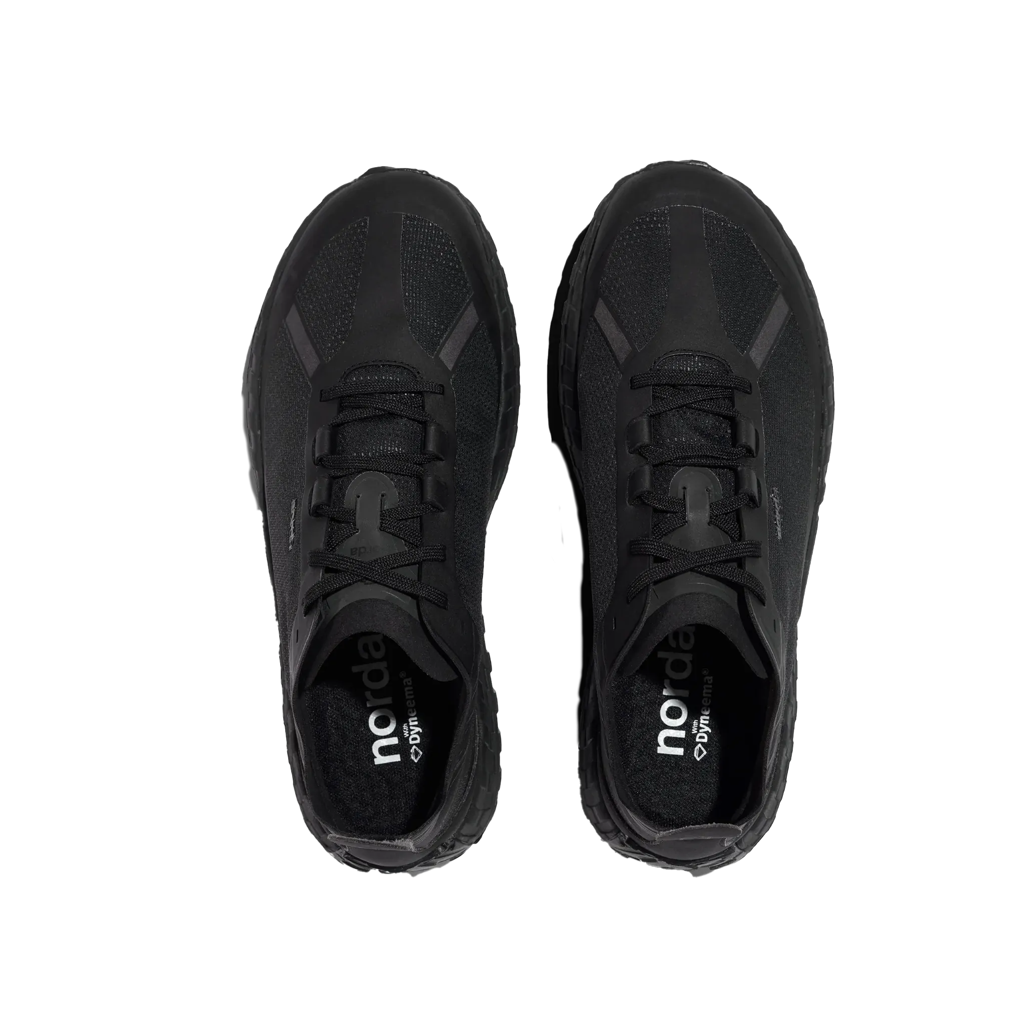 norda 001 - M Stealth Black minimal trail runners Hybrid Tread Pattern