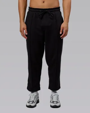 Sporty Layers Urban Cropped Track Pant - Black
