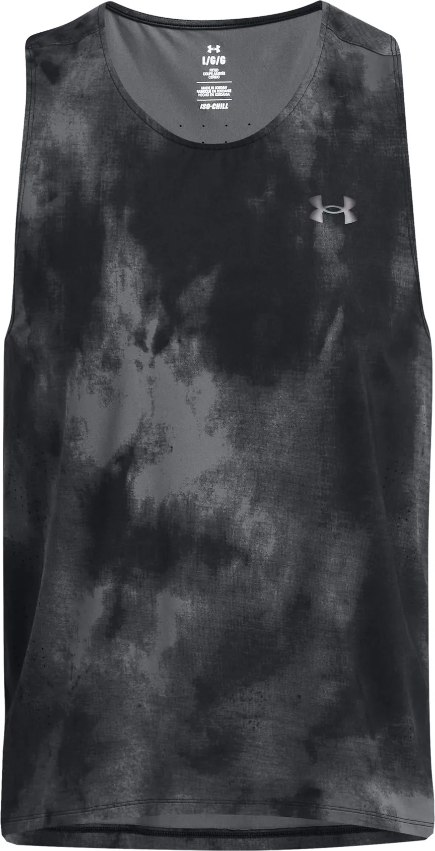 Layered Panel Design Minimalist Trimmings Under Armour Launch Elite Printed Mens Running Vest - Black