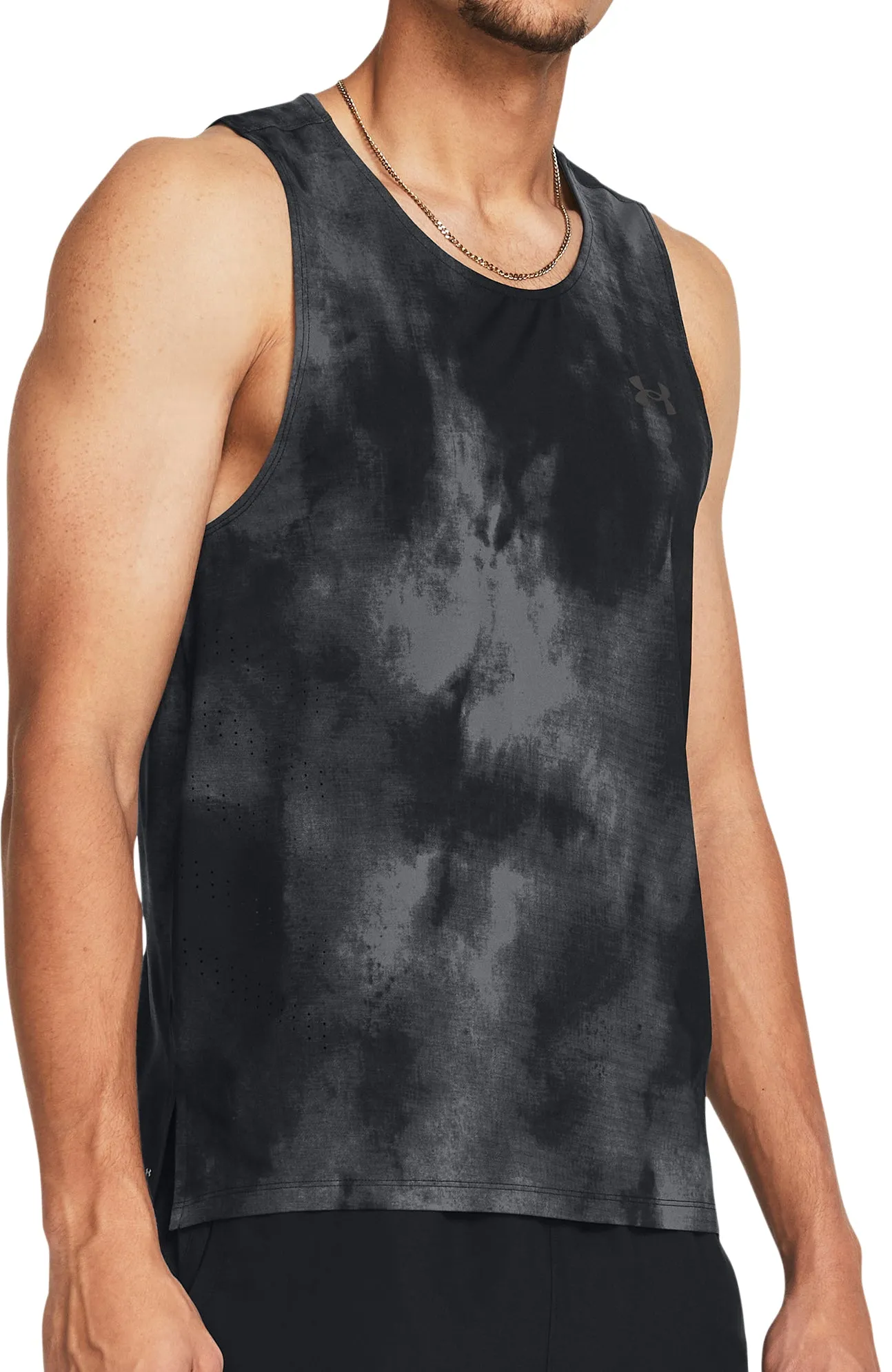 Under Armour Launch Elite Printed Mens Running Vest - Black Fresh Smooth low - visibility