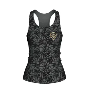 Everyday Style Trend Simple Comfort Wear Women's Lion Shield Charcoal Grey Pattern Print Performance Midi Tank