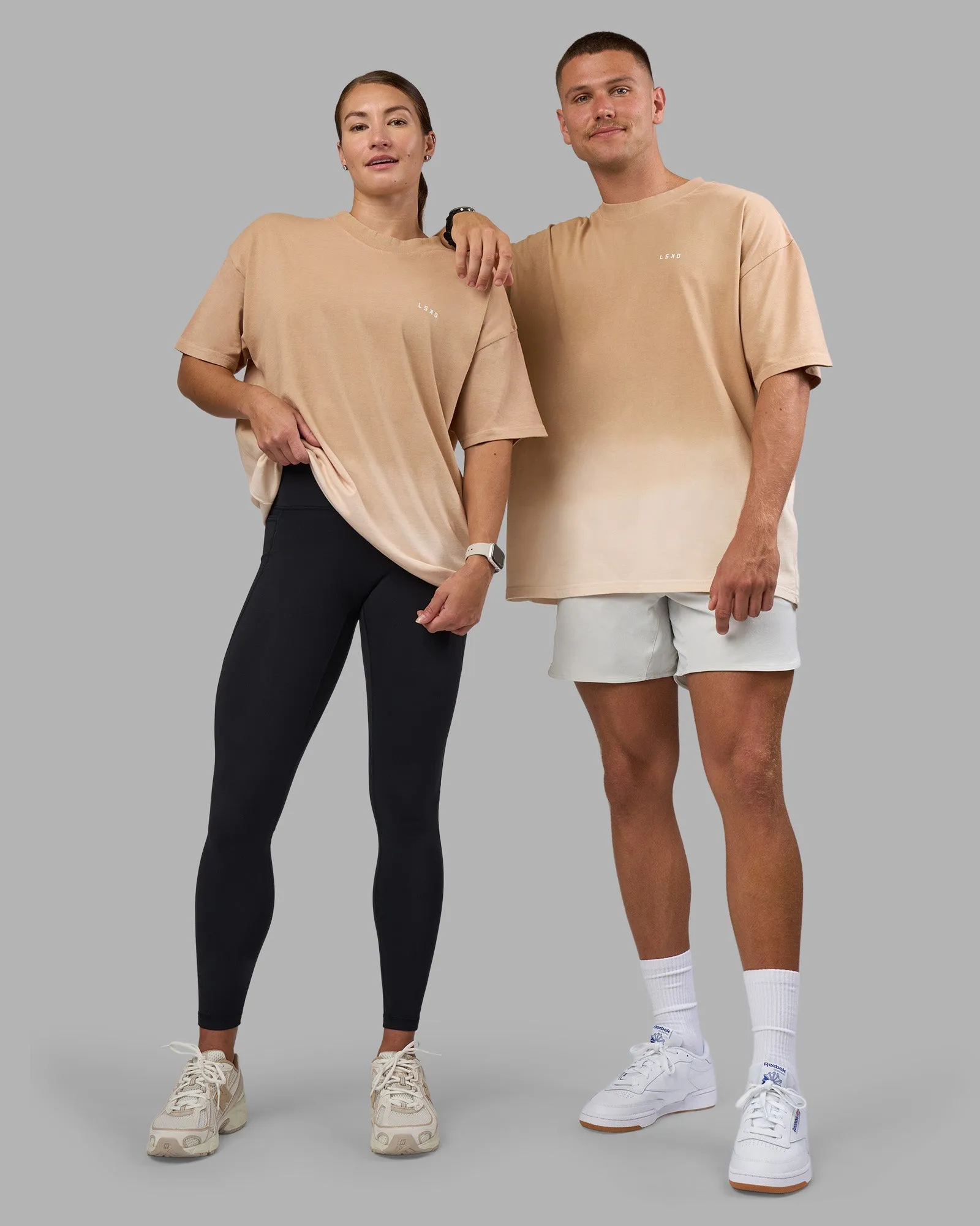 Faded Heavyweight Oversized Tee - Warm Smoke-White Effortless Comfort Design Easy Layering