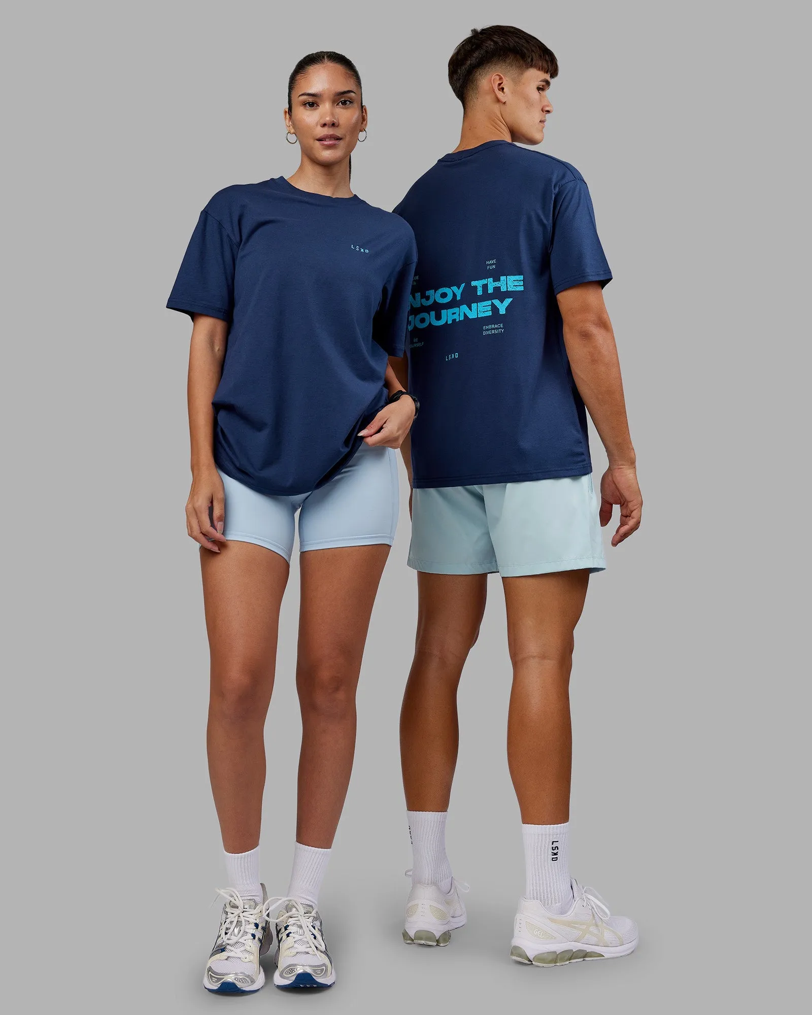 Enjoy the Journey Value Series FLXCotton Tee Oversize - Future Navy-Blue Atoll QuickDryTechnology