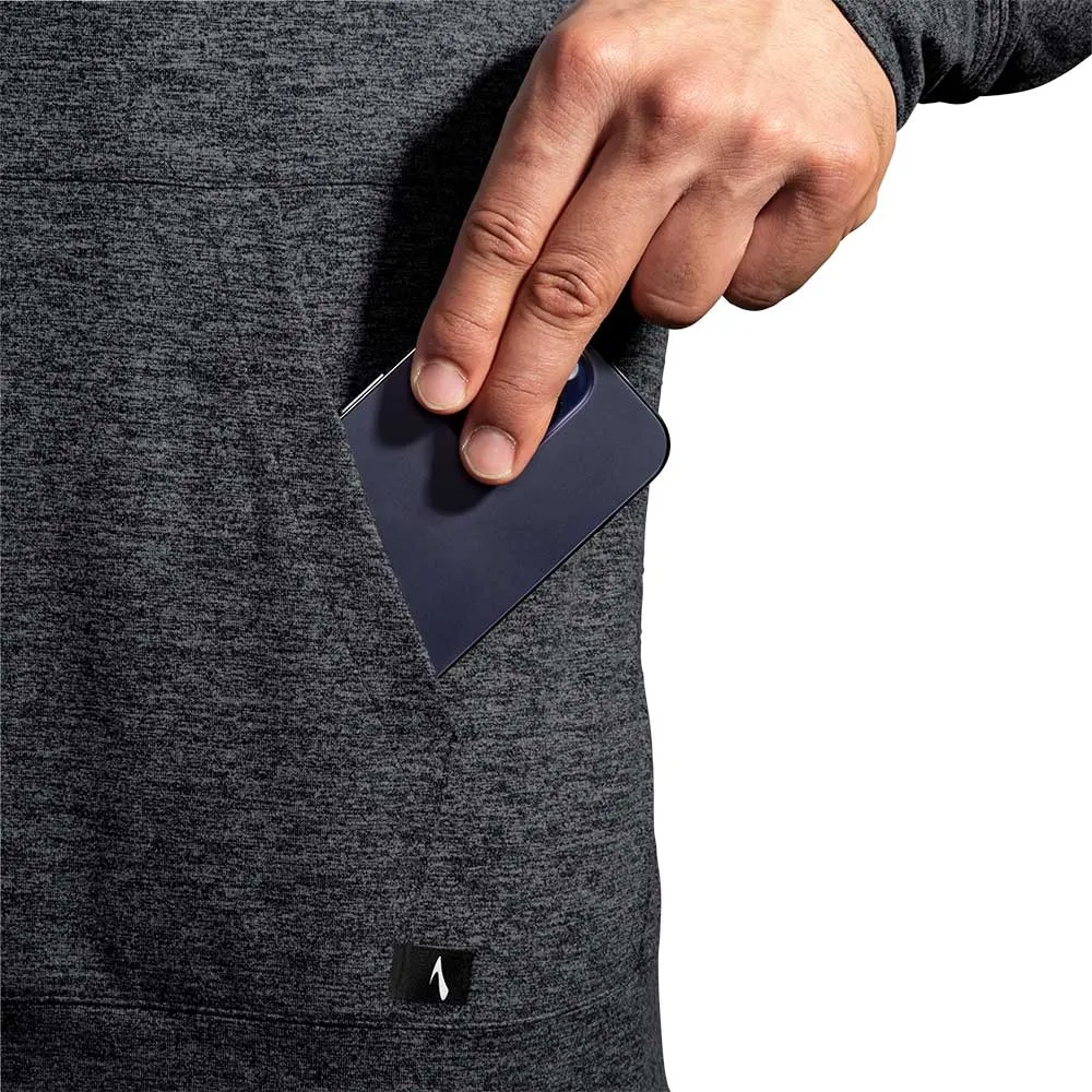 fringe accents Sporty Look Men's Luxe Hoodie - Heather Black