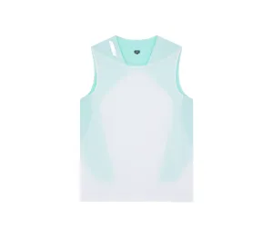 Versatile Fashion monochromatic Men's Singlet | White/Green