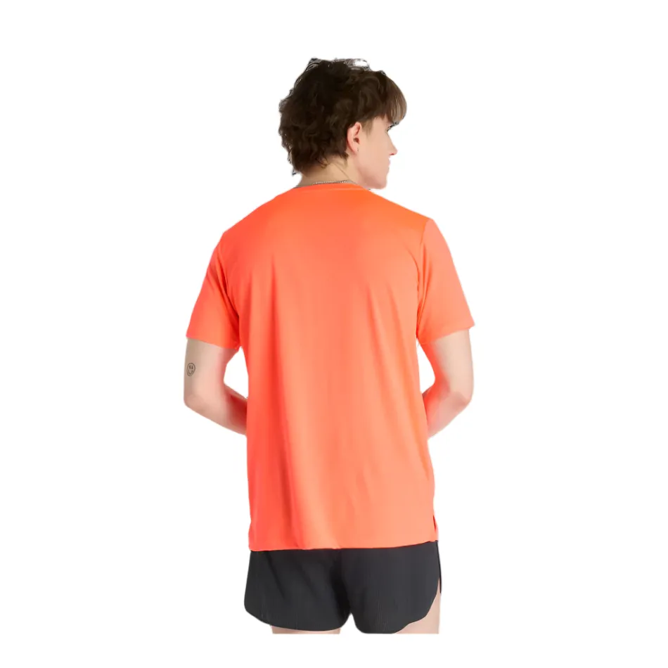 Heather Texture Finish New Balance Men's Sport Essentials Short Sleeved Tee in Urgent Red AW25