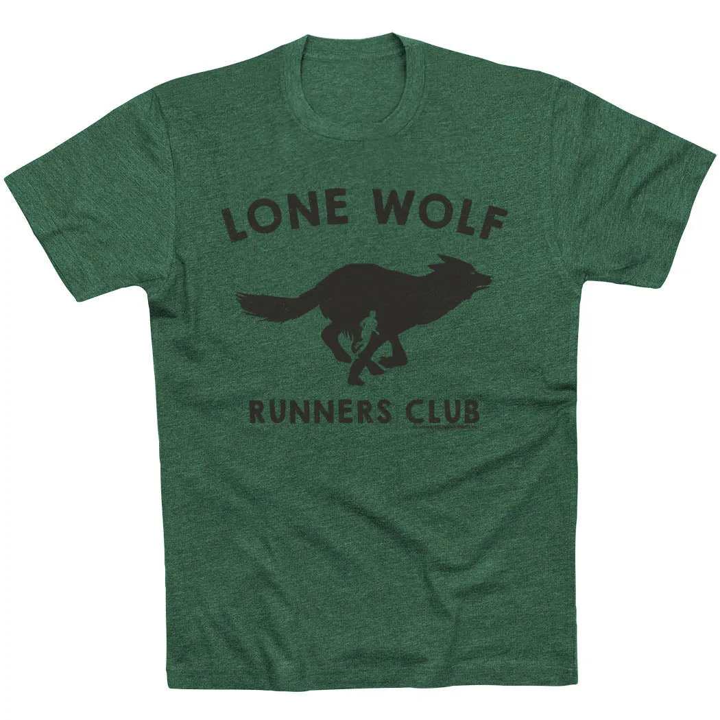 Running Short Sleeve T-Shirt - Run Club Lone Wolf Ultimate Fit Heather Jersey Material