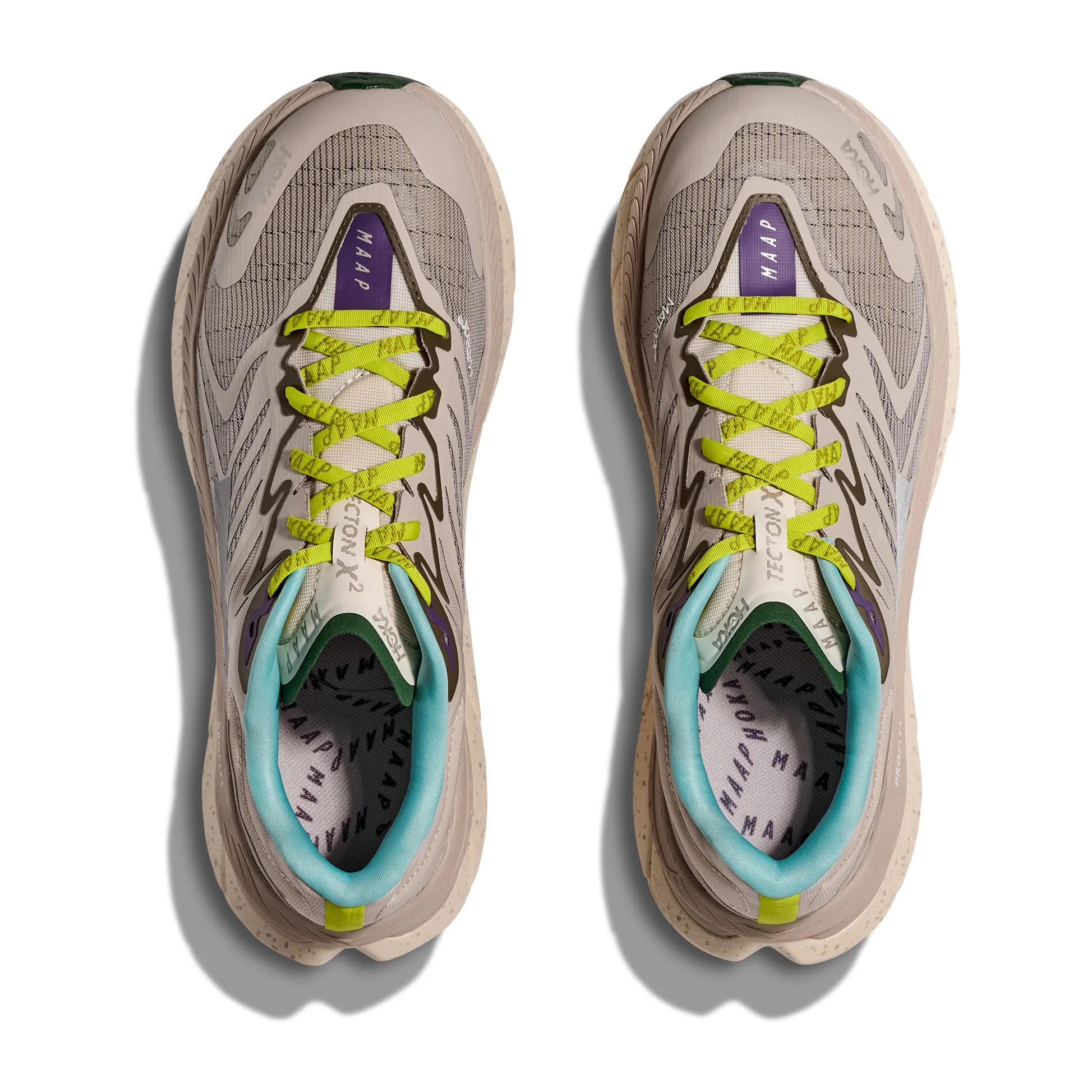 x MAAP Tecton X 2 Trail Running Shoes Pumice Stone / Limeade long run training sneakers