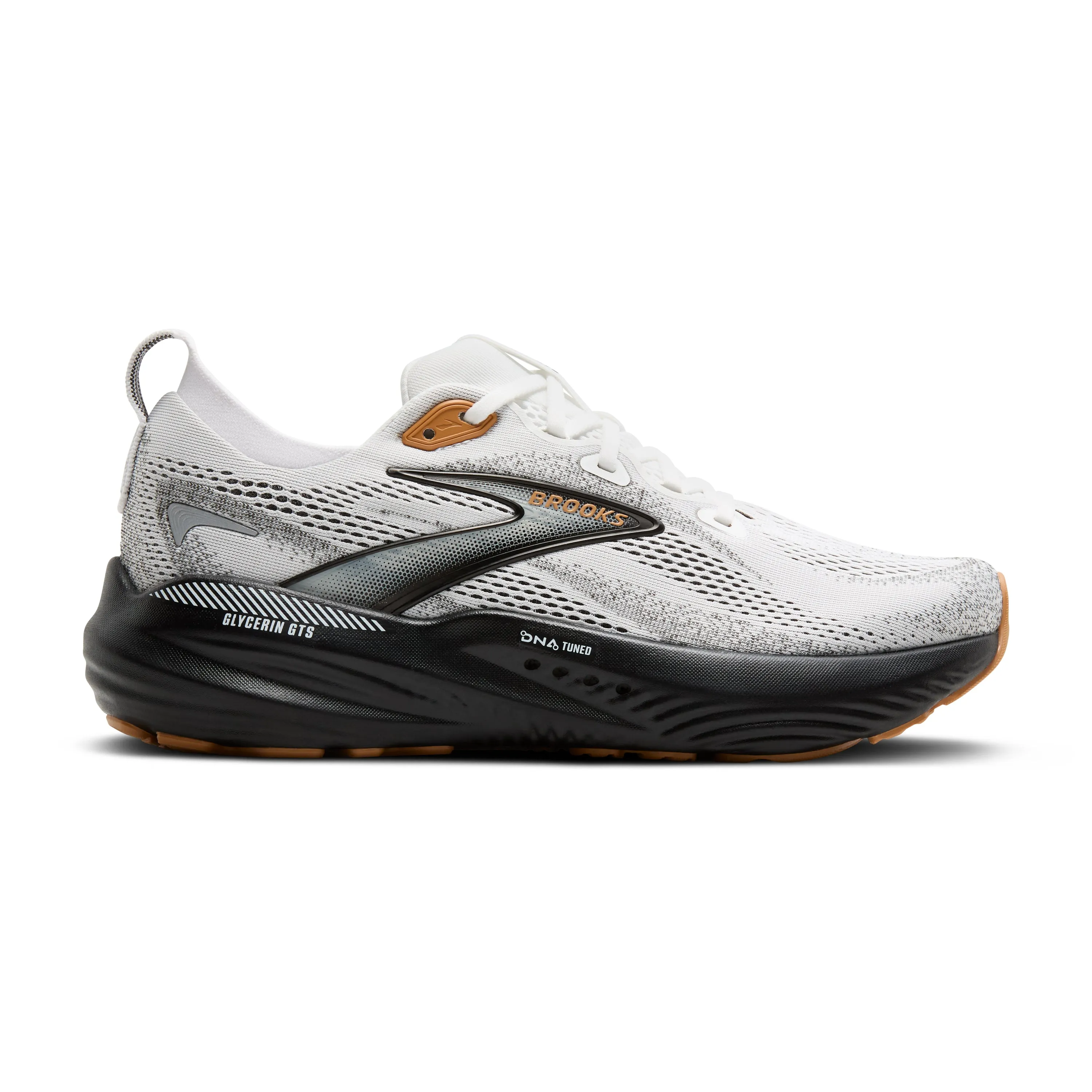 ergonomic shoes hot - weather shoes Brooks | Glycerin GTS 22 | Men's | White/Grey/Black