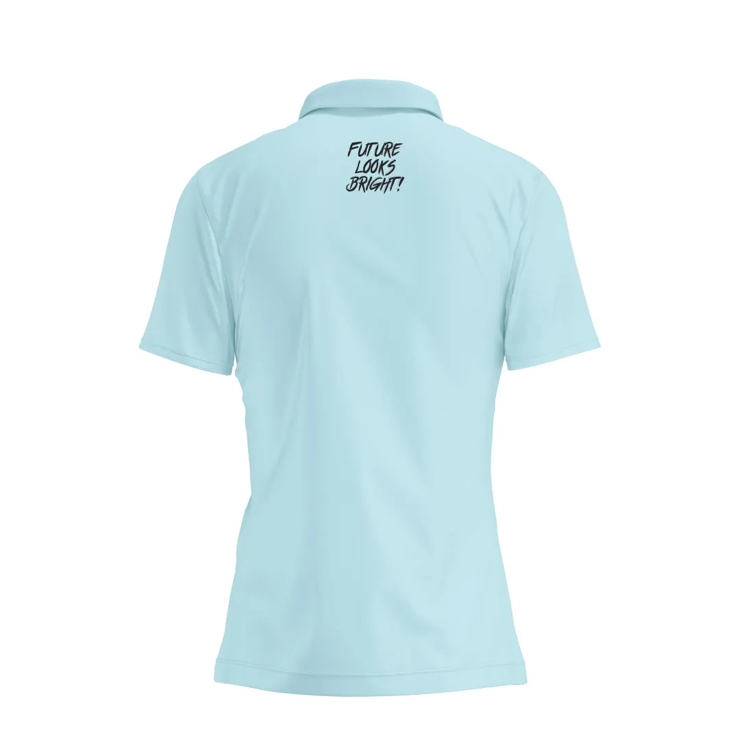 Modern Design MoistureWicking Technology Women's Lion Shield Sky Blue Performance Short Sleeve Polo