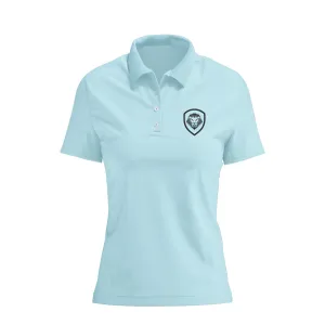 Odor Control Finish Women's Lion Shield Sky Blue Performance Short Sleeve Polo