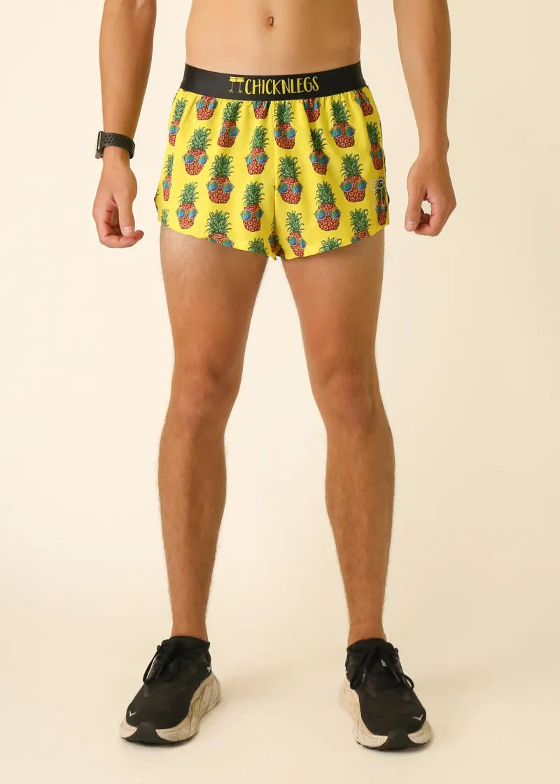 Men's Pineapple Express 2" Split Shorts Faux Leather