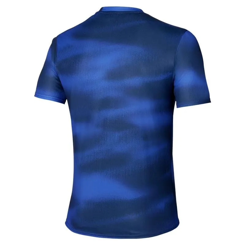 Mizuno Men's Core Graphic Tee in Reflex Blue SS25 Stylish Layer Look AntiBacterialTreatment