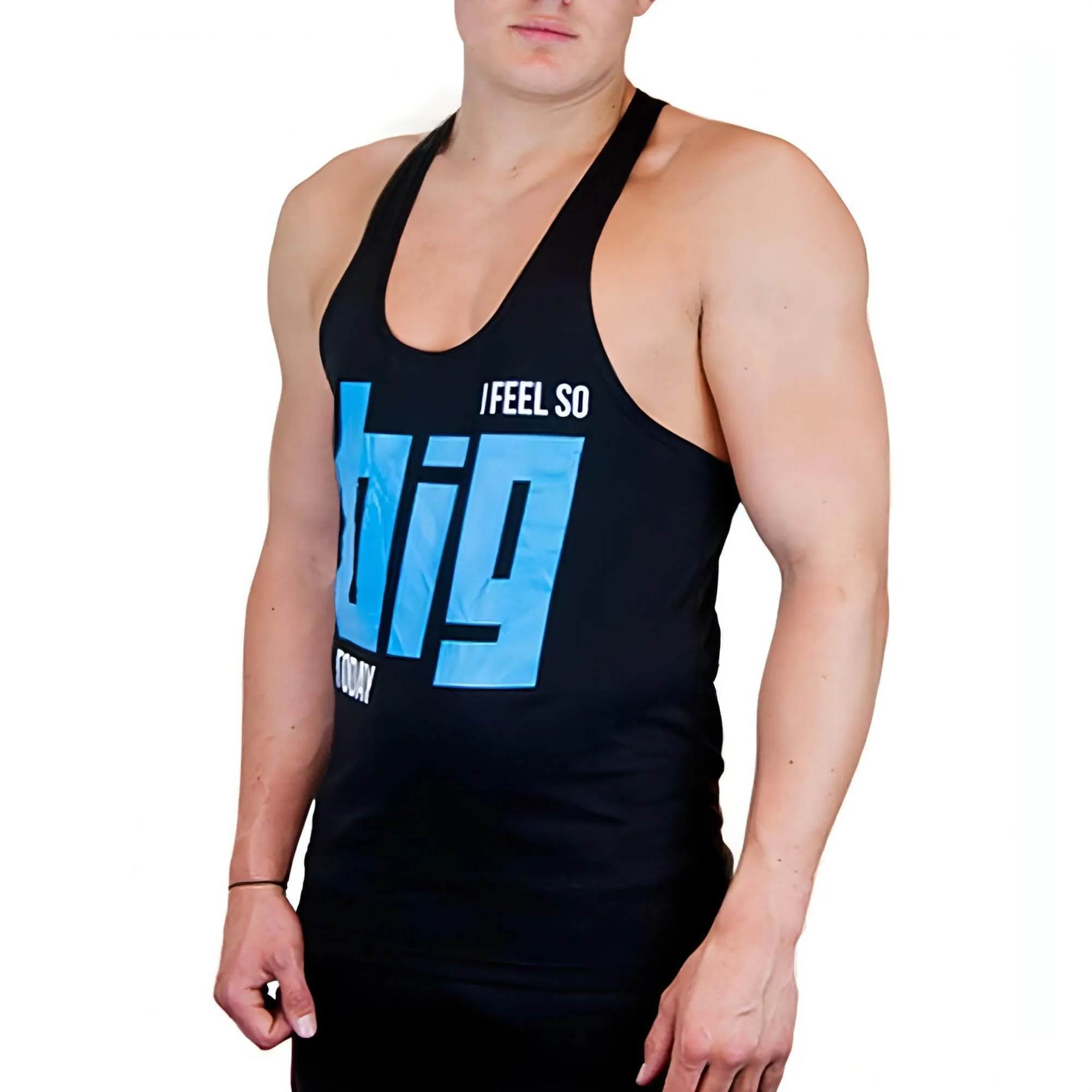 rental high - efficiency CoreX Fitness I Feel So Big Today Stringer Mens Training Vest - Black