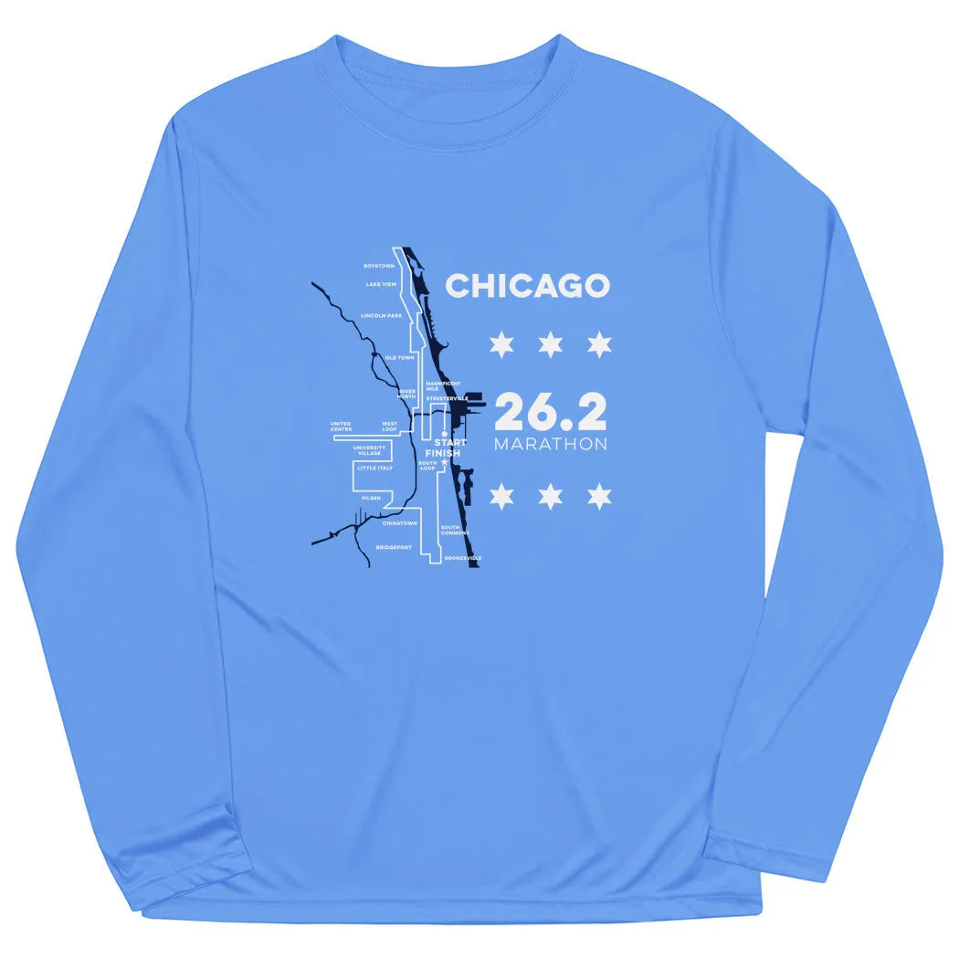 Men's Running Long Sleeve Performance Tee - Chicago Route Versatile Style